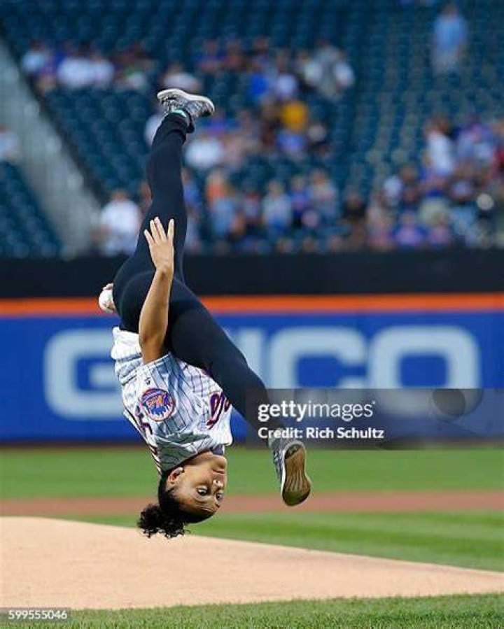 Laurie Hernandez Throws Out the First Pitch 1